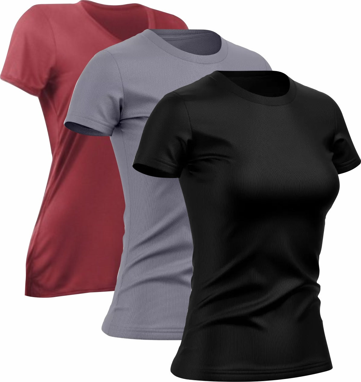 Kit 3 Camisetas Femininas Dry Fit Poliéster